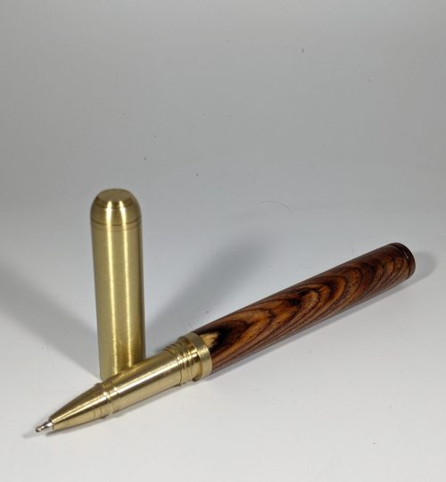 solid brass roller ball with Mexican Cocobolo.